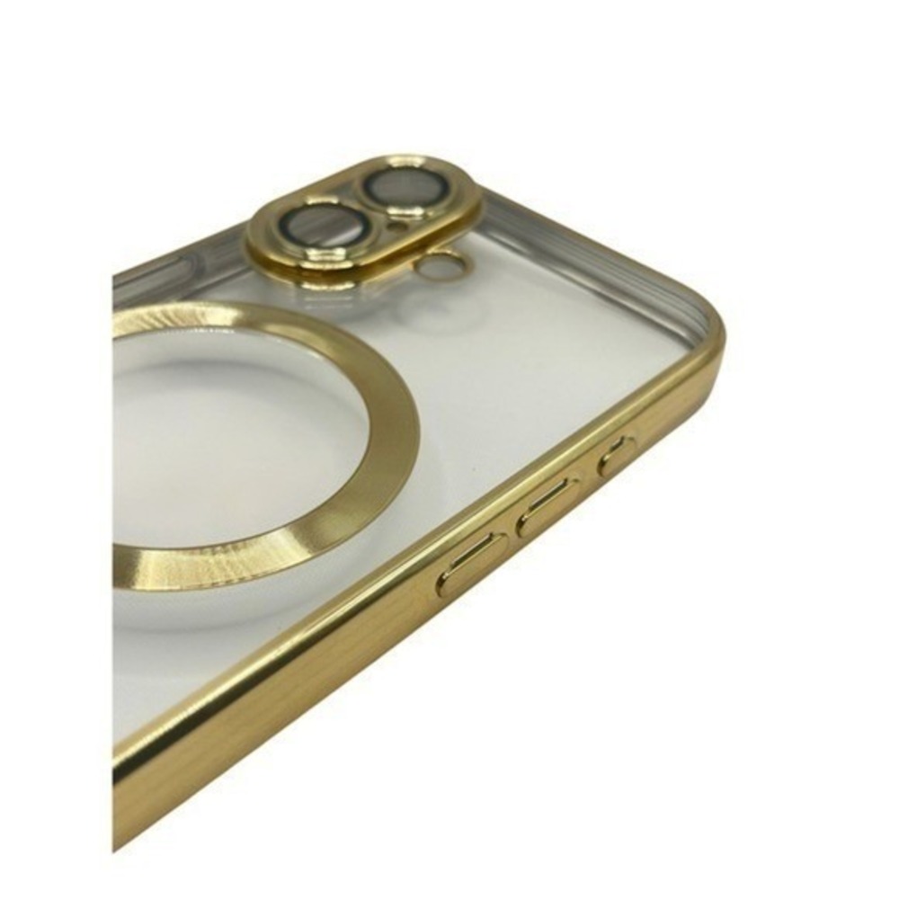 iPhone 16 Plus Clear Protective Case Gold Metallic Trim NEW - Picture 3 of 9